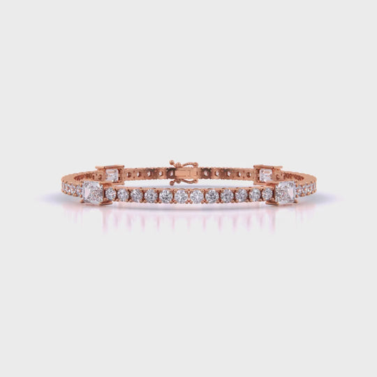 Fusion Tennis Bracelet with Round and Emerald
