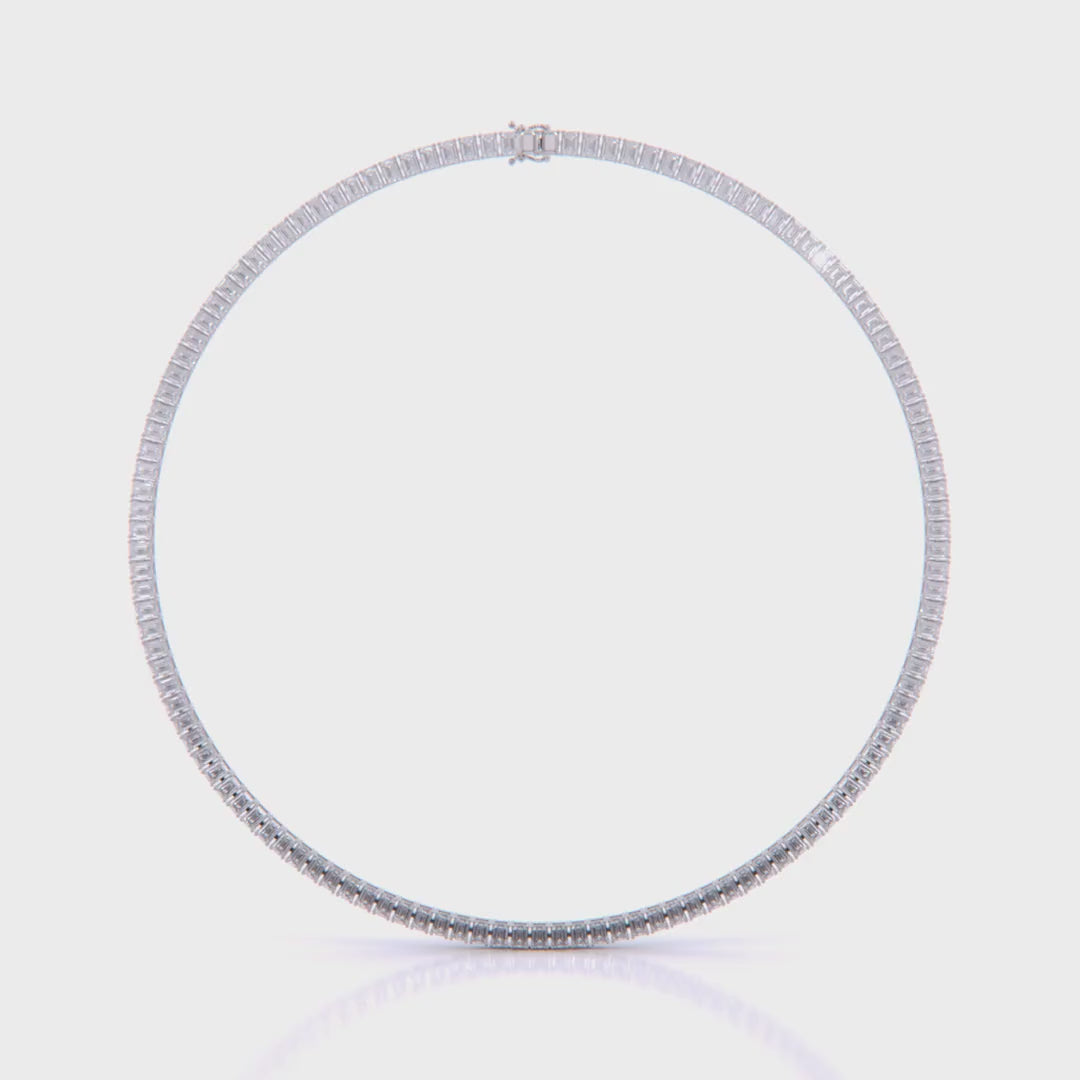 Emerald Cut Tennis Necklace