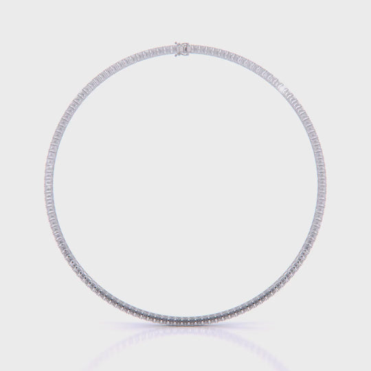 Emerald Cut Tennis Necklace