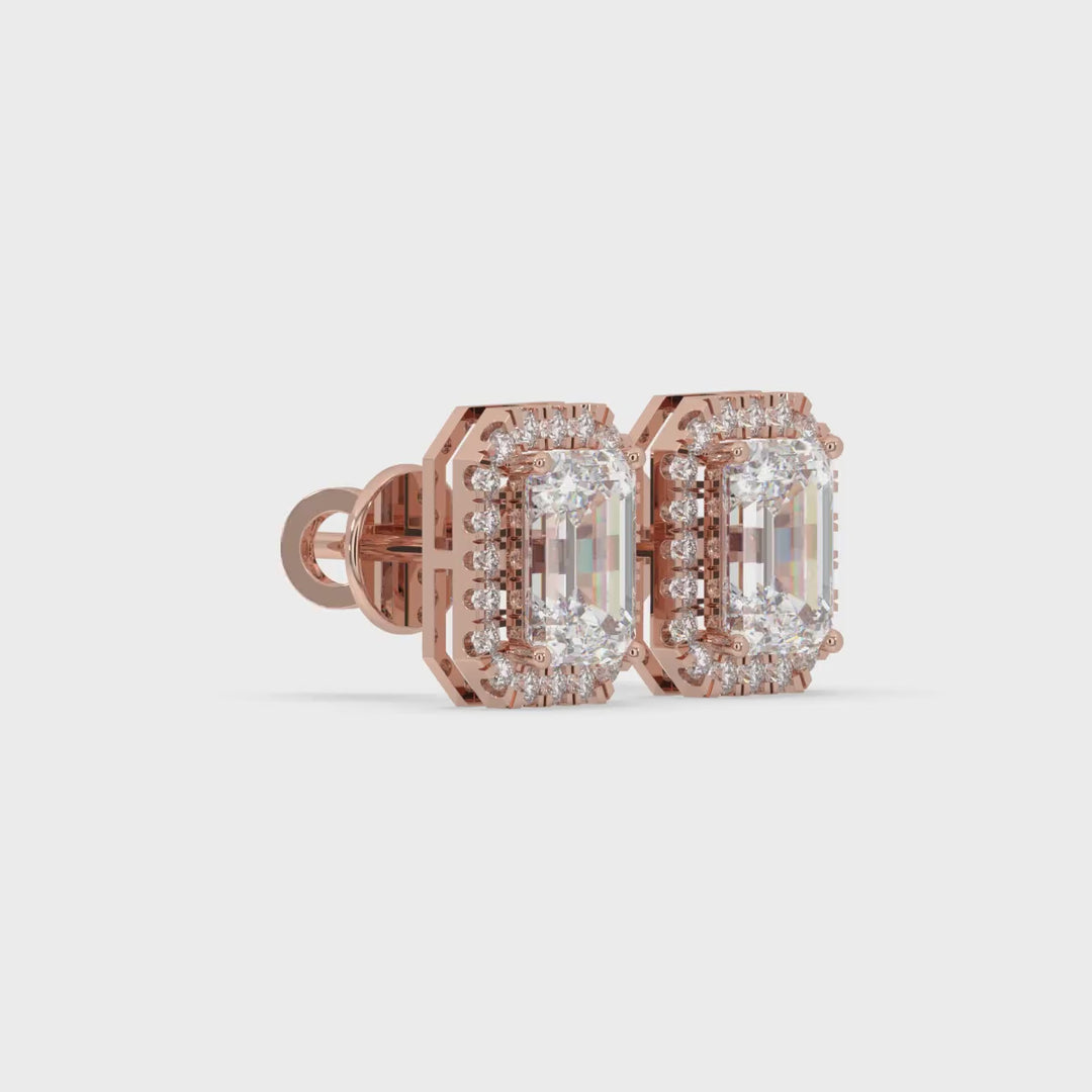 Emerald Solitaire Stud Earrings