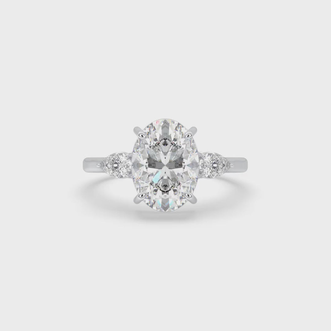 3 Pear Engagement Ring