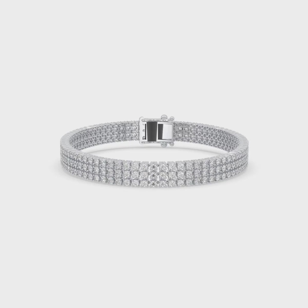 Triple-Row Bracelet Tennis Bracelet
