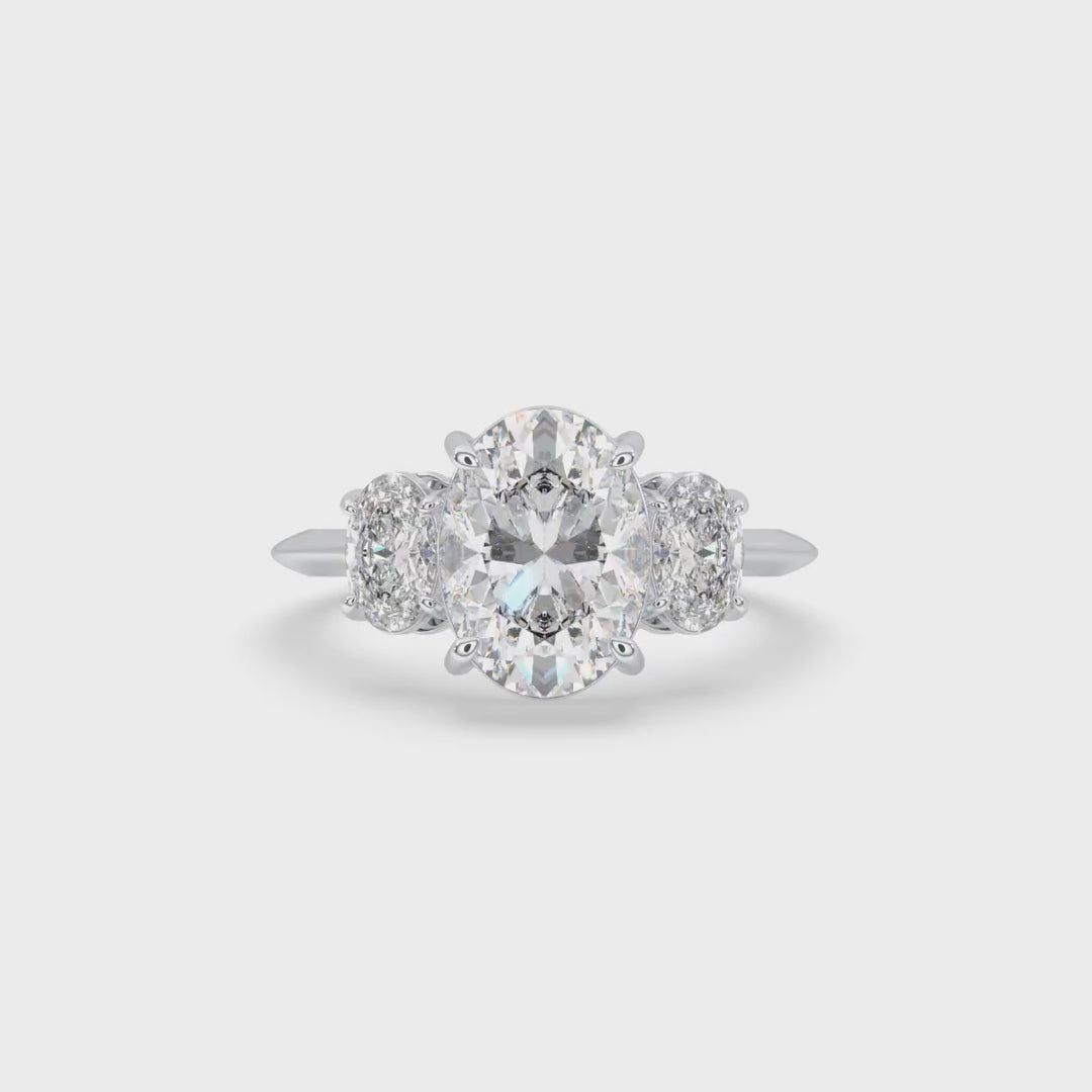 3 Stone Oval Engagement Ring