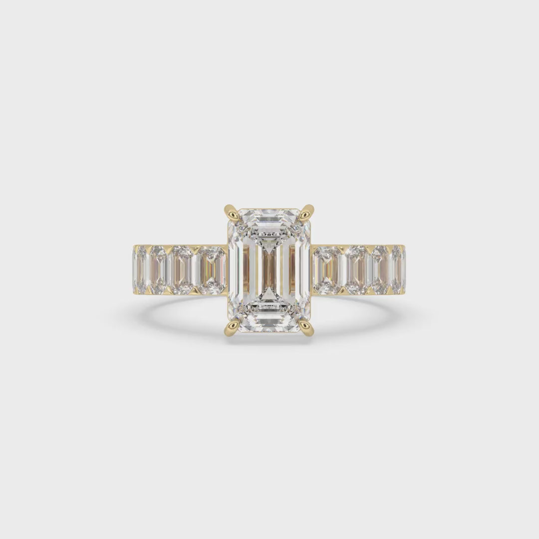 Emerald Half way Ring